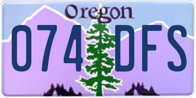 OR license plate 074DFS