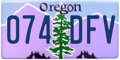 OR license plate 074DFV