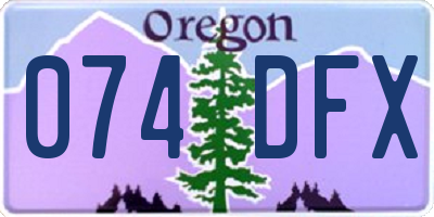 OR license plate 074DFX
