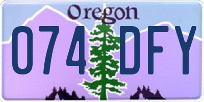 OR license plate 074DFY