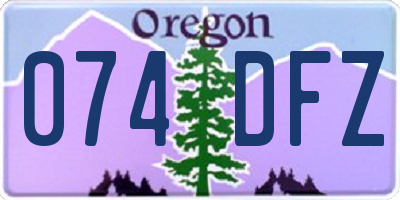 OR license plate 074DFZ