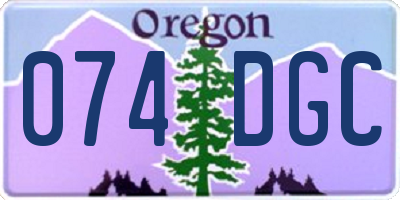 OR license plate 074DGC