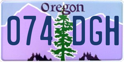 OR license plate 074DGH
