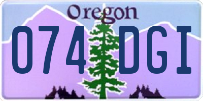 OR license plate 074DGI