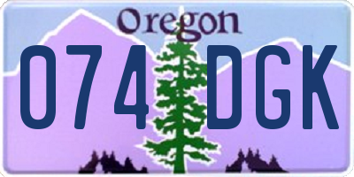 OR license plate 074DGK