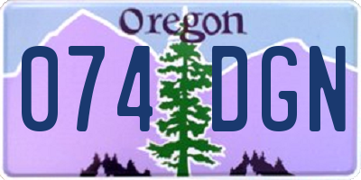 OR license plate 074DGN