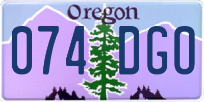 OR license plate 074DGO