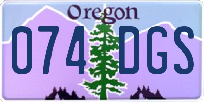 OR license plate 074DGS
