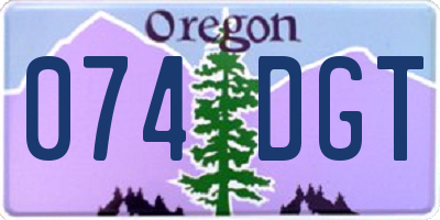 OR license plate 074DGT