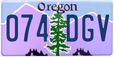 OR license plate 074DGV