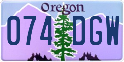 OR license plate 074DGW