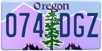 OR license plate 074DGZ