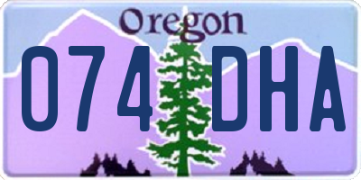 OR license plate 074DHA