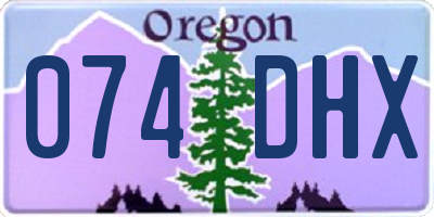 OR license plate 074DHX