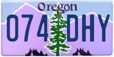 OR license plate 074DHY