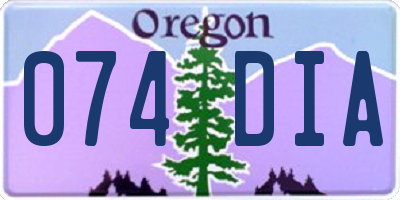 OR license plate 074DIA
