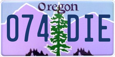 OR license plate 074DIE
