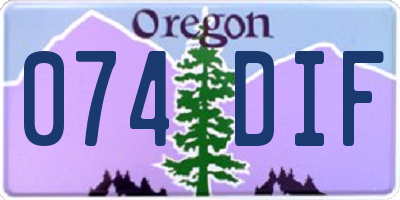 OR license plate 074DIF