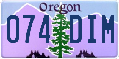 OR license plate 074DIM