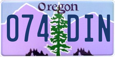 OR license plate 074DIN