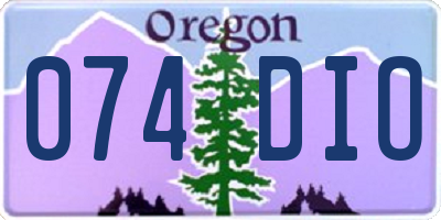 OR license plate 074DIO