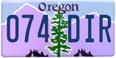 OR license plate 074DIR