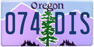 OR license plate 074DIS