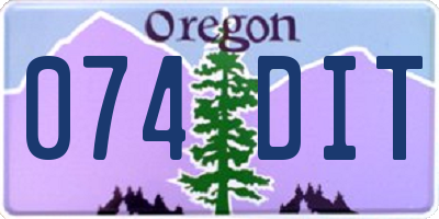 OR license plate 074DIT