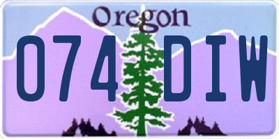 OR license plate 074DIW
