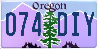 OR license plate 074DIY