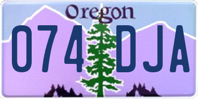 OR license plate 074DJA