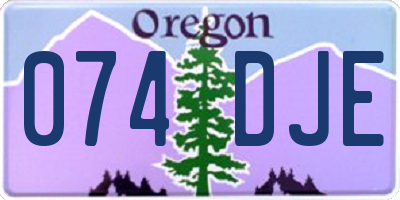 OR license plate 074DJE