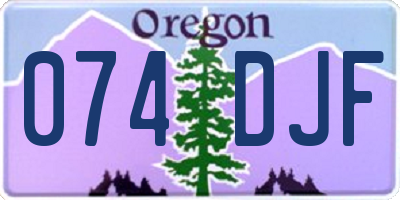 OR license plate 074DJF