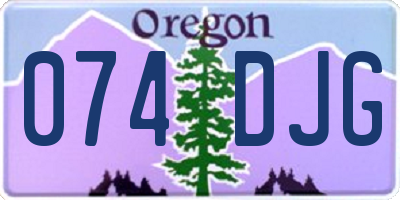 OR license plate 074DJG