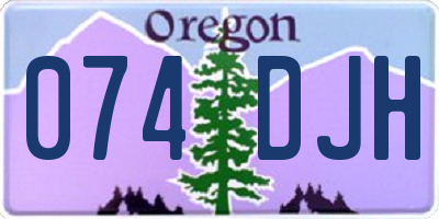 OR license plate 074DJH
