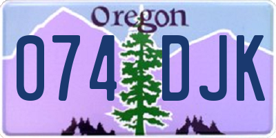OR license plate 074DJK