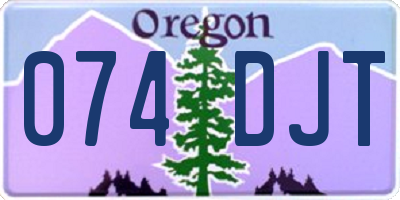 OR license plate 074DJT