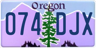 OR license plate 074DJX