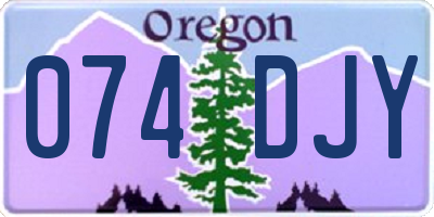 OR license plate 074DJY
