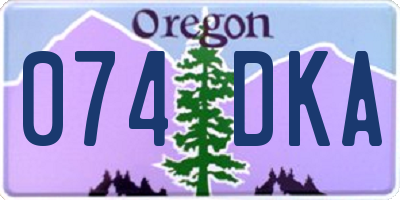 OR license plate 074DKA