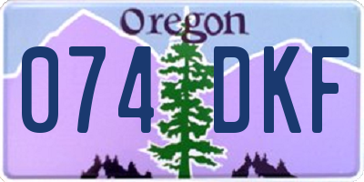 OR license plate 074DKF