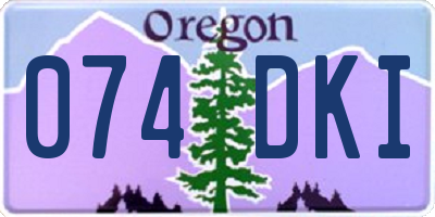 OR license plate 074DKI