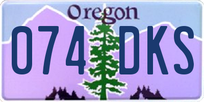 OR license plate 074DKS