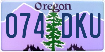 OR license plate 074DKU