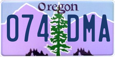 OR license plate 074DMA