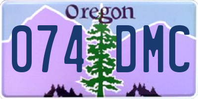 OR license plate 074DMC