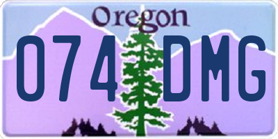 OR license plate 074DMG