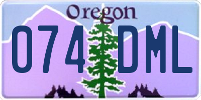 OR license plate 074DML