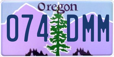 OR license plate 074DMM