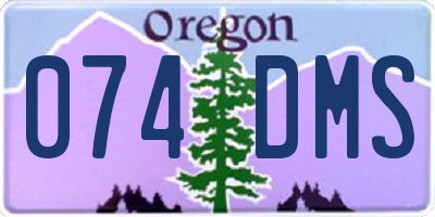 OR license plate 074DMS
